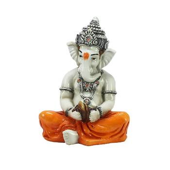 Lord Ganesha playing Manjeera Decorative Showpiece 2