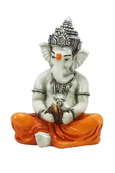 Lord Ganesha playing Manjeera Decorative Showpiece