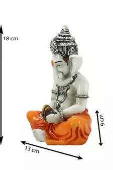 Lord Ganesha playing Manjeera Decorative Showpiece