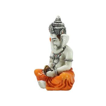 Lord Ganesha playing Manjeera Decorative Showpiece 5