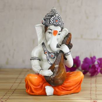 Lord Ganesha playing Guitar Decorative Showpiece 1
