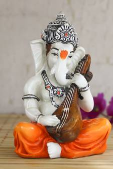 Lord Ganesha playing Guitar Decorative Showpiece