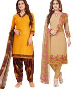 Multicolor Printed Synthetic Unstitched Salwar Set 2 With Dupatta