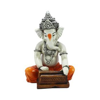 Lord Ganesha playing Harmonium Decorative Showpiece 2