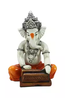 Lord Ganesha playing Harmonium Decorative Showpiece