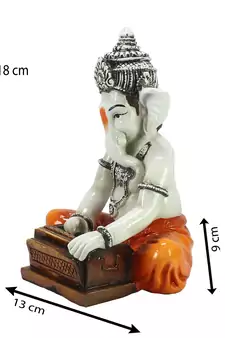 Lord Ganesha playing Harmonium Decorative Showpiece