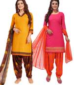 Multicolor Printed Synthetic Unstitched Salwar Set 2 With Dupatta