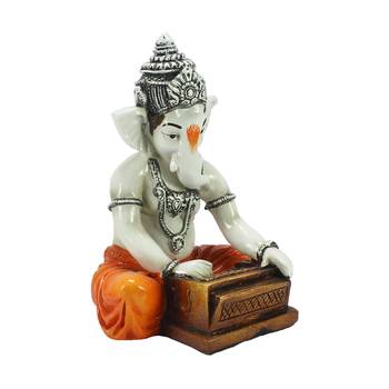Lord Ganesha playing Harmonium Decorative Showpiece 4