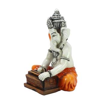 Lord Ganesha playing Harmonium Decorative Showpiece 5
