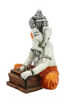 Lord Ganesha playing Harmonium Decorative Showpiece