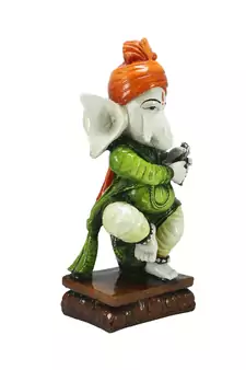 Lord Ganesha playing instrument Decorative Showpiece