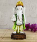 e craft india lord ganesha decorative statue artistic finish yellow, 8 inch