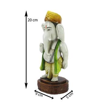 e craft india lord ganesha decorative statue artistic finish yellow, 8 inch 3