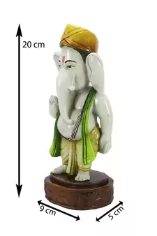 e craft india lord ganesha decorative statue artistic finish yellow, 8 inch