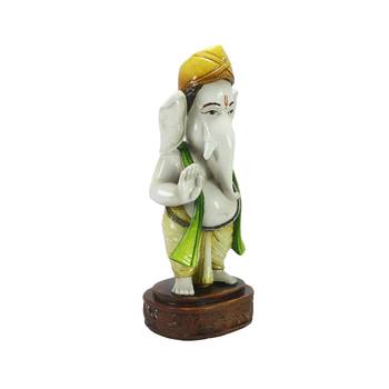 e craft india lord ganesha decorative statue artistic finish yellow, 8 inch 4