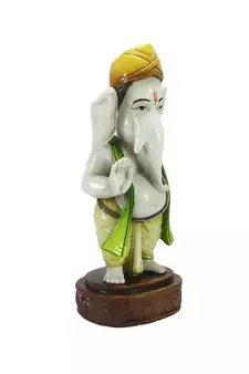 e craft india lord ganesha decorative statue artistic finish yellow, 8 inch