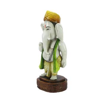e craft india lord ganesha decorative statue artistic finish yellow, 8 inch 5