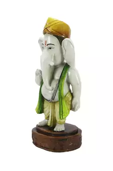 e craft india lord ganesha decorative statue artistic finish yellow, 8 inch
