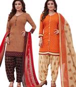 Multicolor Printed Synthetic Unstitched Salwar Set 2 With Dupatta
