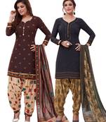 Multicolor Printed Synthetic Unstitched Salwar Set 2 With Dupatta