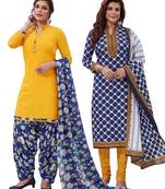 Multicolor Printed Synthetic Unstitched Salwar Set 2 With Dupatta