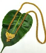 Women'S Pride Mangalsutra Alloy Golden Pendant Black Beads Double Line Layer Long Chain Mangalsutra Necklace Jewellery