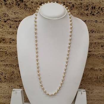 Women'S Pride Necklace Traditional Gold Plated White Pearl Meenakari Beaded Mala Chain Mangalsutra Necklace Jewellery 3