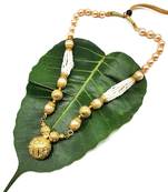 Women'S Pride Necklace Multi Strand Gold Plated Pendant Bead Mala White Pearl Beads Multi Layer Mangalsutra Jewellery
