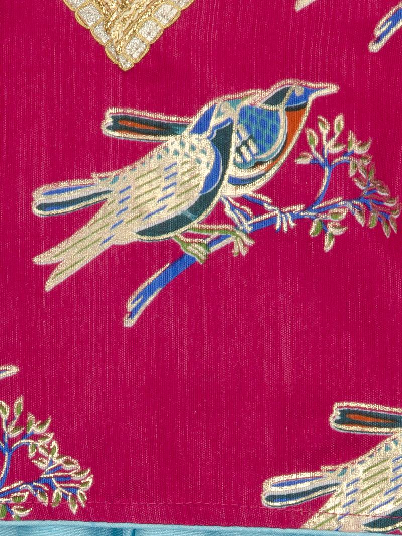 Bird Print Short Top With Plazzo