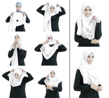White Color Stitched Plain Instant Hijab Scarf For Women 1