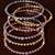 Gold, Rose Gold and Rhodium Plated Three Pairs of AD Bangles BD408