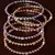 Gold, Rose Gold and Rhodium Plated Three Pairs of AD Bangles BD408