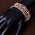 Gold, Rose Gold and Rhodium Plated Three Pairs of AD Bangles BD408
