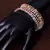 Gold, Rose Gold and Rhodium Plated Three Pairs of AD Bangles BD408