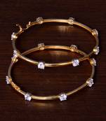 Gold Plated AAA CZ Embellished Openable AD Bangles BD411