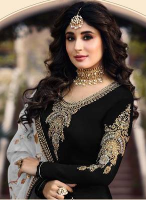 Black embroidered georgette salwar 2