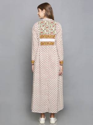 Cream FULL SLEEVE SHRUG WITH GATHERED PANELS ON WAIST 3