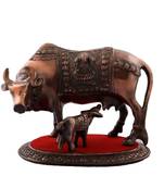 Kamdhenu Cow and Calf Metal Figurine