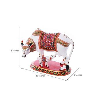 Meenakari Metal Colorful Cow And Calf Figurine 3