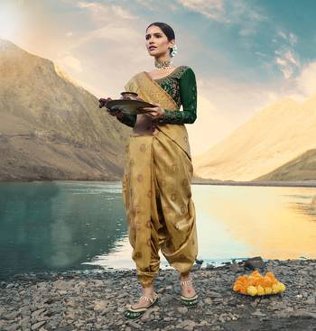 Yellow Embroidered Raw Silk Saree With Blouse 2