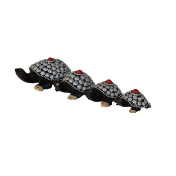 Set of 4 Wooden Jewelled Tortoise 1