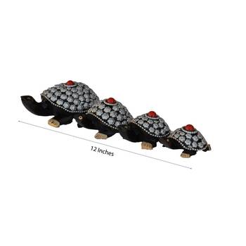 Set of 4 Wooden Jewelled Tortoise 3