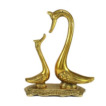 Loving Golden Swan Couple Figurine 2