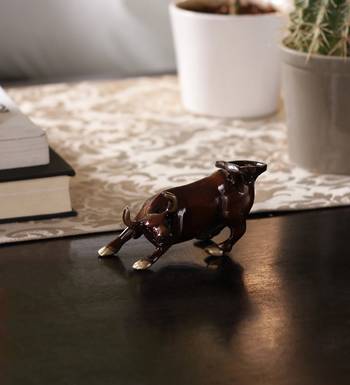 Brass Charging Bull Brass Figurine 1