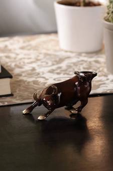 Brass Charging Bull Brass Figurine