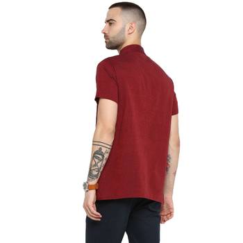 Red Woven Cotton Stitched Short Kurta 2