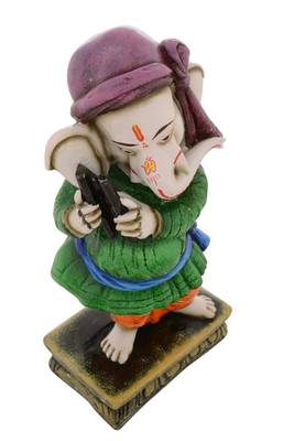 Premium Figurine of Lord Ganesha playing Musical Instrument 5