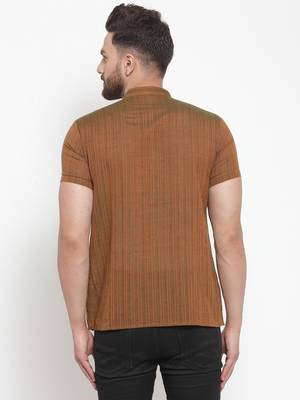 Brown Plain Cotton Stitched Short Kurta 2
