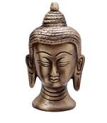 Metal Meditating Buddha Head with Curly Hair
