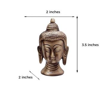 Metal Meditating Buddha Head with Curly Hair 4